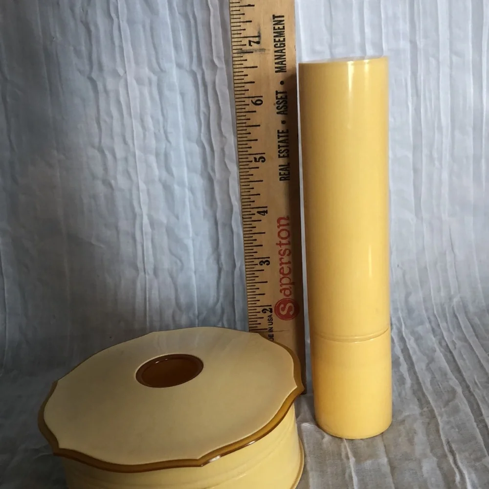 Vtg Century WOMEN MEN BEAUTY VANITY SET hand mirror hair receiver shaving brush